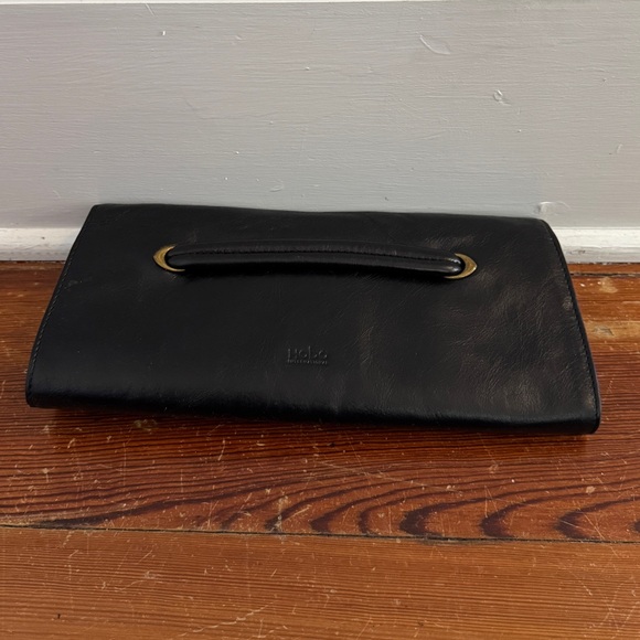 Hobo International Black Eden Top Grain Leather Clutch or Wallet 10.5 x 4.75
